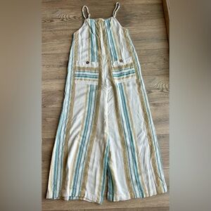 Rip Curl Green and Yellow Striped Jumpsuit